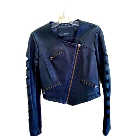 Yigal Azrouel Jackets & Blazers - $1495 Yigal Azruel Motorcyle Biker Leather Cut Out Crocodile Pattern Jacket